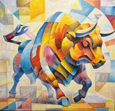 Bull of the Elements. 100 x 100 cm