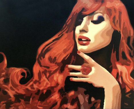 Frau mit rotem Haar 110 x 100 cm