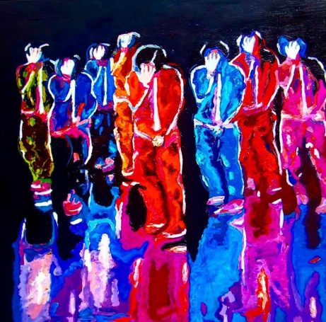 Michael Jackson Tanzgruppe 120 x 100 cm