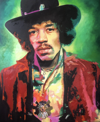 Jimi Hendrix 110 x 90 cm