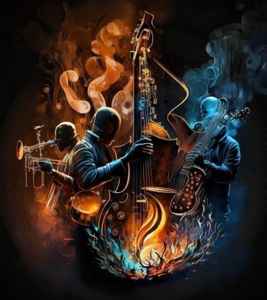 Jazz in Flames 100 x 100 cm
