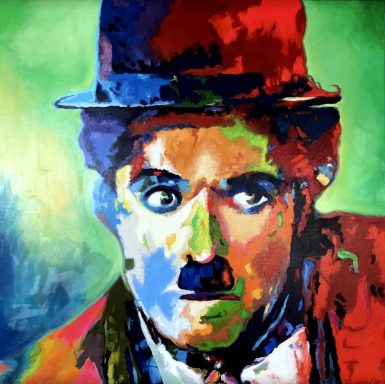 Charlie Chaplin 100 x 90 cm