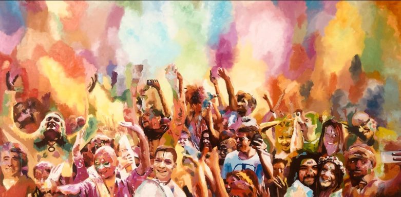 Holi festivel 140 x 80 cm
