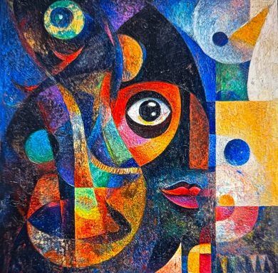 Red Lips, Red Eyes 100 x 100 cm