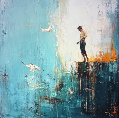 Feeding the Seagulls 100 x 100 cm